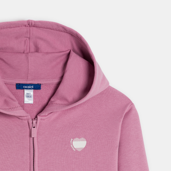 سويت شيرت مع غطاء رأس باللون الوردي للفتيات